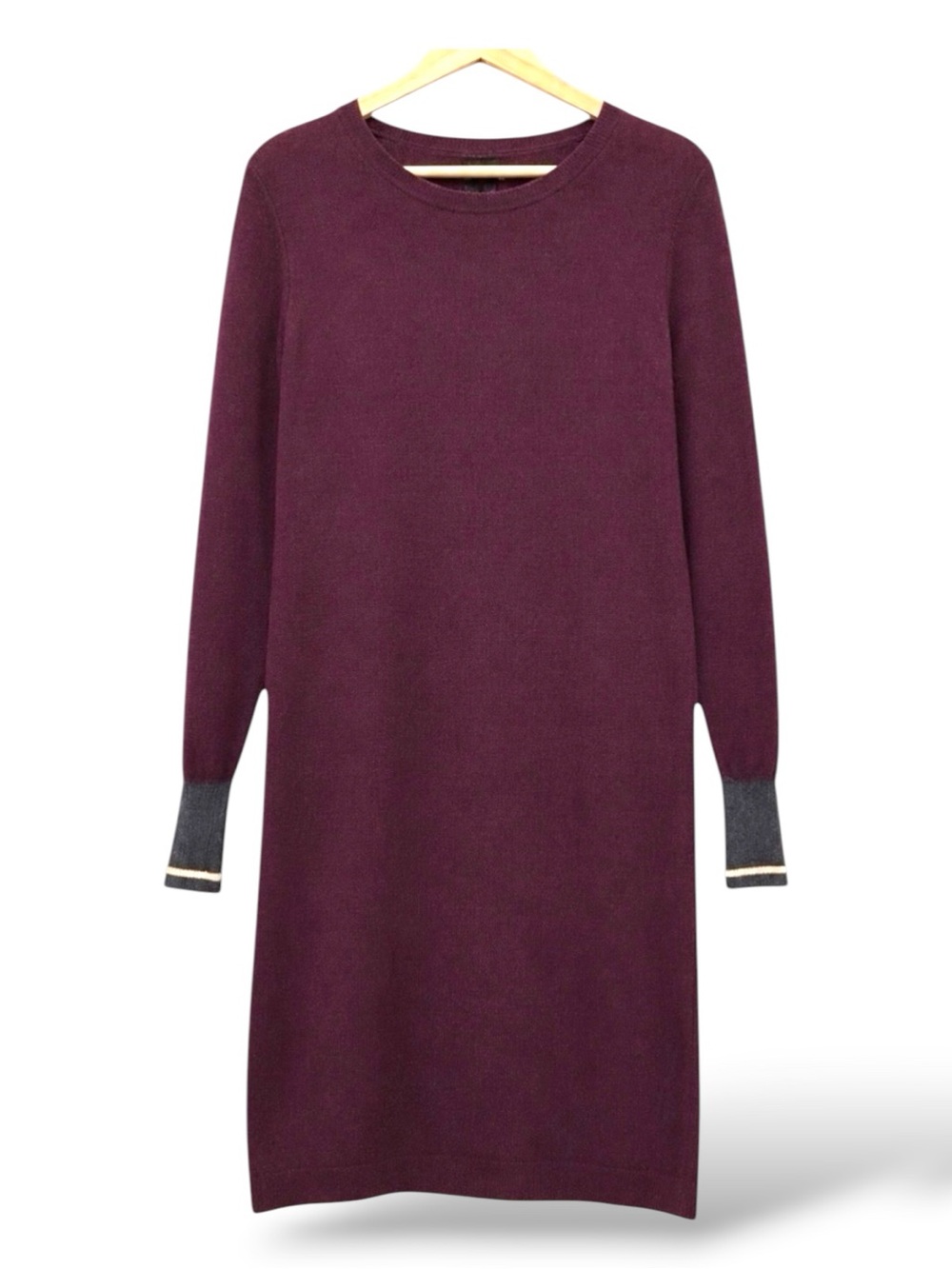 Roots Sweater Dress Burgundy Cotton Knit Long Sleeve Tunic Women’s Small Wine